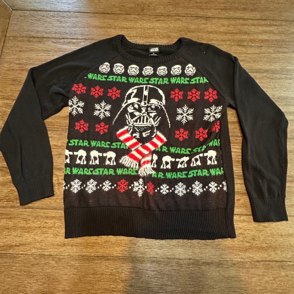 Star Wars Darth Vader Ugly Christmas Sweater Holiday Graphic Soft Knit Fuzzy XL